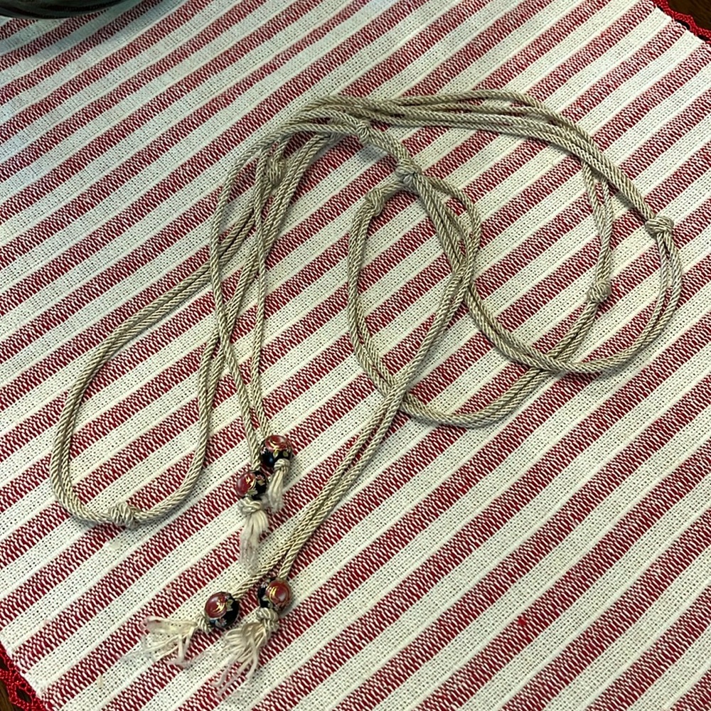 Tie Belt with Cloisonné Beads